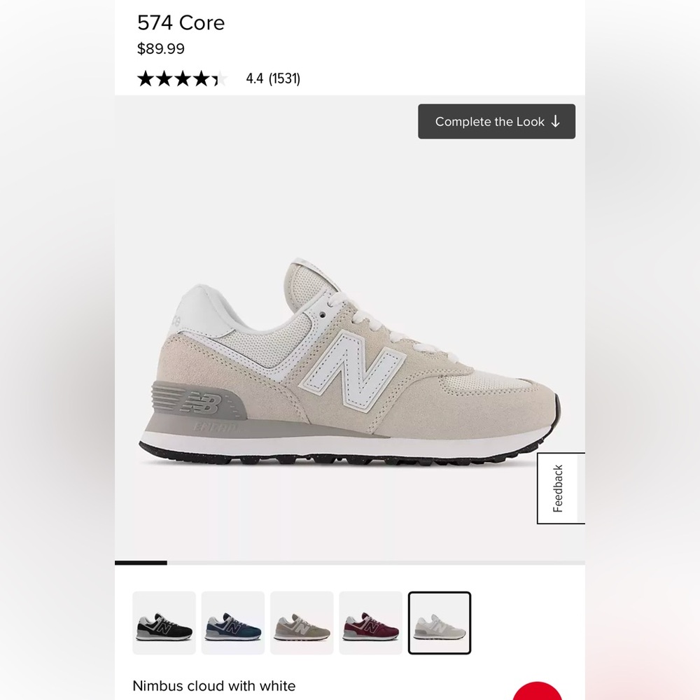 New Balance Classic 574 Sneakers- Nimbus Cloud and White